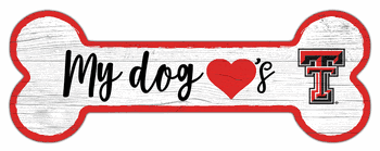 Texas Tech Red Raiders Dog Bone 6x12 Sign