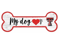 Texas Tech Red Raiders Dog Bone 6x12 Sign