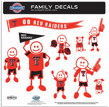 Texas Tech Red Raiders Family Decal Set Large