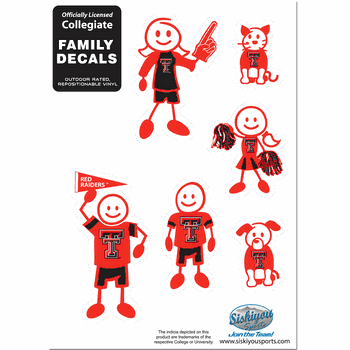 Texas Tech Red Raiders Family Decal Set Small