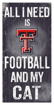 Texas Tech Red Raiders Football and My Cat 6x12 Sign