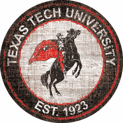 Texas Tech Red Raiders Heritage Logo Round Sign