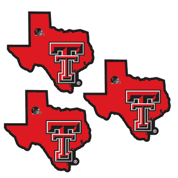 Texas Tech Red Raiders Home State Decal, 3pk
