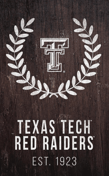 Texas Tech Red Raiders Laurel Wreath 11x19 Sign