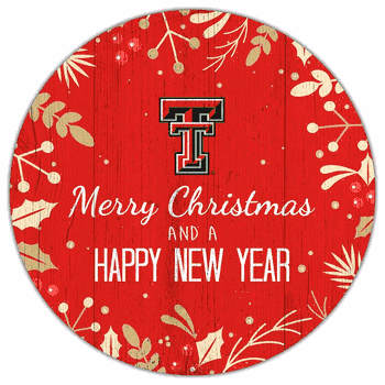 Texas Tech Red Raiders Merry Christmas & New Year 12in Circle