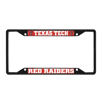 Texas Tech Red Raiders Metal License Plate Frame Black Finish