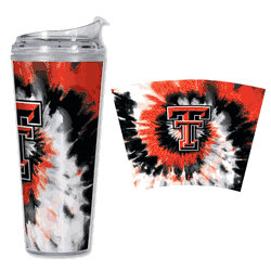 Texas Tech Red Raiders Metallic Tye Dye 24Oz Acrylic Tumbler W/Hinged Lid