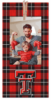 Texas Tech Red Raiders Plaid Clothespin 6x12 Sign
