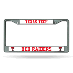 Texas Tech Red Raiders Standard Chrome Frame with Plastic Inserts 12" x 6" Car/Truck Auto Accessory