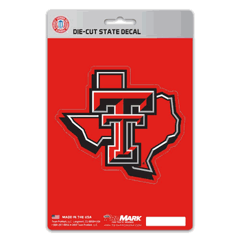 Texas Tech Red Raiders Team State Shape Decal Sticker