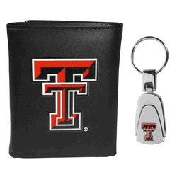 Texas Tech Red Raiders Tri-fold Wallet & Steel Key Chain