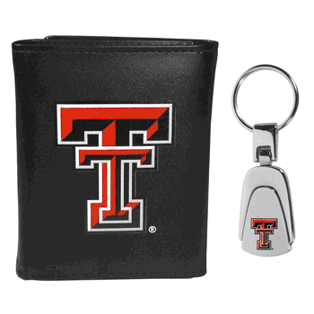 Texas Tech Red Raiders Tri-fold Wallet & Steel Key Chain