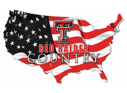 Texas Tech Red Raiders USA Shape Flag Cutout