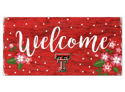 Texas Tech Red Raiders Welcome Floral 6x12 Sign