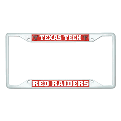 Texas Tech White Metal License Plate Frame - 6.25"x12.25"