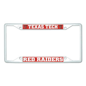 Texas Tech White Metal License Plate Frame - 6.25