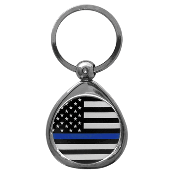 Thin Blue Line Air Force Flag Chrome Key Chain