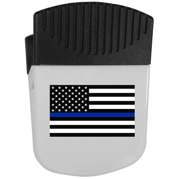 Thin Blue Line Navy Flag Chip Clip Magnet With Bottle Opener
