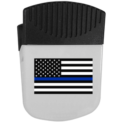 Thin Blue Line Navy Flag Chip Clip Magnet With Bottle Opener