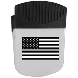 Thin Gray Line Veterans Flag Chip Clip Magnet With Bottle Opener