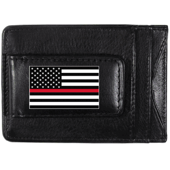 Thin Red Line Firefighter Flag Leather Cash and Cardholder