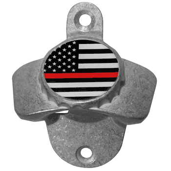 Thin Red Line Firefighter Flag Wall Mounted Bottle Opener