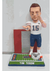Tim Tebow Florida Gators "I PROMISE NATIONAL CHAMPIONSHIP" COLLEGE LEGENDS FIGURE #15 Bobble Head & Bobble Arms (Gator Chomp) Doll #/500 <B><font color="RED">Exclusive to Carroll's Sports Cove</b></font>