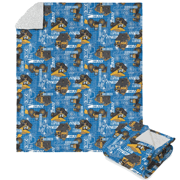 Tonka Hasbro Mighty Pattern Silk Touch Sherpa Throw Blanket 50X60 Inches