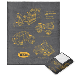 Tonka Hasbro Truck Sketches Silk Touch Throw Blanket 50X60 Inches