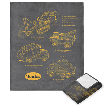 Tonka Hasbro Truck Sketches Silk Touch Throw Blanket 50X60 Inches