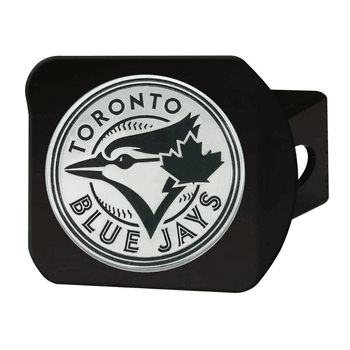 Toronto Blue Jays Black Metal Hitch Cover with Metal Chrome 3D Emblem