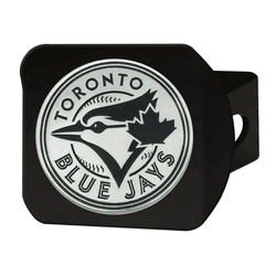 Toronto Blue Jays Black Metal Hitch Cover with Metal Chrome 3D Emblem