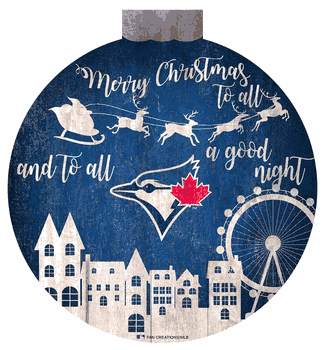 Toronto Blue Jays Christmas Village 12in Wall Art