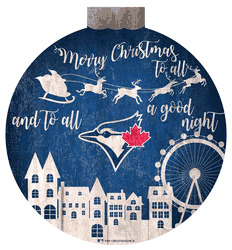 Toronto Blue Jays Christmas Village 12in Wall Art