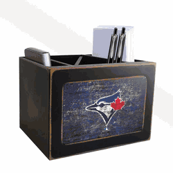 Toronto Blue Jays Distressed Desktop Organizer w/Team Color