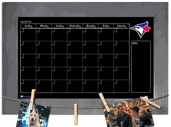Toronto Blue Jays Monthly Chalkboard with frame & clothespins 11x19 Sign