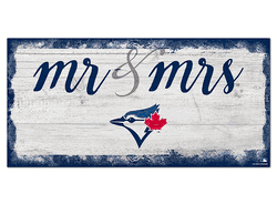 Toronto Blue Jays Script Mr & Mrs 6x12 Sign