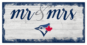 Toronto Blue Jays Script Mr & Mrs 6x12 Sign