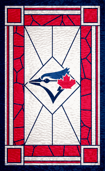 Toronto Blue Jays Stained Glass 11x19 Wood Sign
