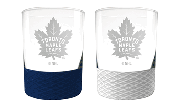 Toronto Maple Leafs 2pc Laser Etched Commissioner Rocks Glass Set