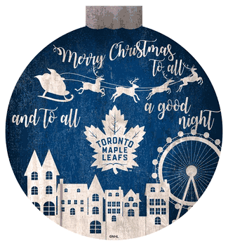 Toronto Maple Leafs Christmas Village 12in Wall Art