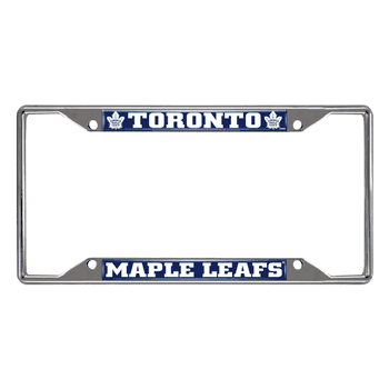 Toronto Maple Leafs Chrome Metal License Plate Frame, 6.25in x 12.25in