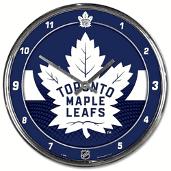 Toronto Maple Leafs Clock Round Wall Style Chrome