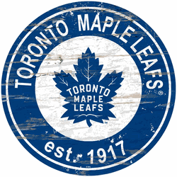Toronto Maple Leafs Distressed Round Sign