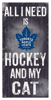 Toronto Maple Leafs Hockey and My Cat 6x12 Sign