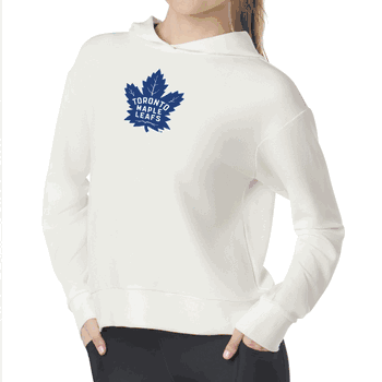 Toronto Maple Leafs NHL Kadi Waffle Hoodie Coconut Cream Large