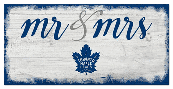 Toronto Maple Leafs Script Mr & Mrs 6x12 Sign