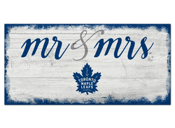 Toronto Maple Leafs Script Mr & Mrs 6x12 Sign