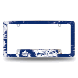 Toronto Maple Leafs Tie Dye 12" x 6" Chrome All Over Automotive License Plate Frame