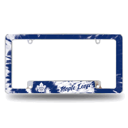 Toronto Maple Leafs Tie Dye 12" x 6" Chrome All Over Automotive License Plate Frame for Car/Truck/SUV